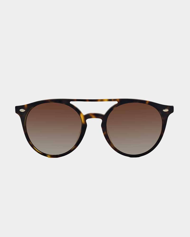 Nancy square sunglasses in black demi tortoise